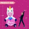 imageJoiedomi 5 FT Valentines Inflatable Cute Unicorn with Sweet Heart Blow up Yard Decoration with Buildin LED Lights Valentine Romantic Holiday Decor for Wedding Propose Indoor Yard Decor Party Supply