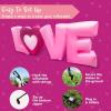 imageJoiedomi 9 FT Long Valentine Inflatable Love Letters with Buildin LED Lights Blow up Valentine Romantic Holiday Decor for Wedding Propose Outdoor Indoor Yard Party Supplies