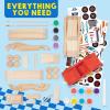 imageKlever Kits 4 DIY Wooden Race CarsBuild ampamp Paint Your Own Wood Craft Kit 4 Race Cars Toy Easy to Assemble Arts Crafts Kit Birthday Party Presents for Kids Boys and Girls