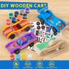 imageKlever Kits 4 DIY Wooden Race CarsBuild ampamp Paint Your Own Wood Craft Kit 4 Race Cars Toy Easy to Assemble Arts Crafts Kit Birthday Party Presents for Kids Boys and Girls