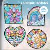imageKlever Kits 4PCS Window Art Suncatcher Kits Fun Gem Painting Kits Diamond Art and Crafts for Boys Girls Great Crafts Gift for Kids Birthdays Christmas Ages 6Garden