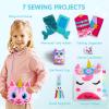 imageKlever Kits 7 Sewing Projects My First Kids Sewing Kit Easy DIY Arts and Crafts for Girls Craft Kits Birthday Gifts for Kids Aged 6 Unicorn and Mermaid Pillow