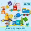 imageLearning Toy for Toddlers 1 2 3 Years Old Counting Matching ampamp Sorting Montessori Learning Farm Train Including 9 Farm Animals and 1 Farmer Easter Christmas Birthday Gift for Baby Boys Girls