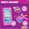 imagePretend Toddler Play Phone Learning Toy Phone SetKeyfob Key Toy and Credit Cards Set Kids Cellphone Girls Boys Birthday Gifts for 1 2 3 Year OldBaby Blue Kids Presents Gift for ChristmasMulticolor Pink