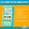 imagePretend Toddler Play Phone Learning Toy Phone SetKeyfob Key Toy and Credit Cards Set Kids Cellphone Girls Boys Birthday Gifts for 1 2 3 Year OldBaby Blue Kids Presents Gift for ChristmasBlue