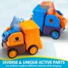 imageSYNCFUN 4 Pack Toy Cars for Toddler Push ampamp Go Transforming Robot Toy Cars Construction Vehicles Set for Boys Girls Birthday Party Favor Gifts for Kids