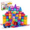 imageSYNCFUN 66PCS Magnetic Building Tiles Toys for Toddler 2D ampamp 3D Magnet Tiles Durable and Creative STEM Building Toys for Kids Aged 35 48 Educational Gift110PCS