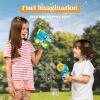 imageSloosh Kids Bubble Gun Machine with Refill Solution 2 in 1 Automatic Bubble Maker Guns for Toddlers 13 Kids 48 Outdoor Toy Adults Summer Party Easter Gift