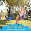 imageTURFEE 2 Pack Green Swing Seats Heavy Duty with 66quot Chain Swing Set Accessories Replacement with Snap Hooks for Kids Outdoor Play Playground Trees PlaygroundGreenBlue