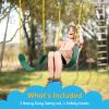 imageTURFEE 2 Pack Green Swing Seats Heavy Duty with 66quot Chain Swing Set Accessories Replacement with Snap Hooks for Kids Outdoor Play Playground Trees PlaygroundGreenGreen