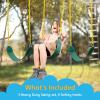 imageTURFEE 3 Pack Green Swing Seats Heavy Duty with 66quot Chain Swing Set Accessories Replacement with Snap Hooks for Kids Outdoor Play Playground Trees Backyard Limit 300lbSwing set