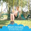 imageTURFEE 3 Pack Green Swing Seats Heavy Duty with 66quot Chain Swing Set Accessories Replacement with Snap Hooks for Kids Outdoor Play Playground Trees Backyard Limit 300lbSwing set1 Gym rings