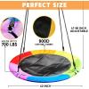 imageTURFEE 40quot Saucer Tree Swing Set  900Lb Weight Capacity 900D Oxford Waterproof with Hanging Straps Swings for Kids Playground Outdoor Activity Backyard Daily Exercise FunBlueRainbow