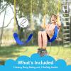 imageTURFEE Heavy Duty Swing Seat Green Color with 66 Chain Swing Set Accessories Replacement with Snap Hooks for Kids Outdoor Play PlaygroundBlue