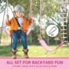 imageTURFEE Heavy Duty Swing Seat Green Color with 66 Chain Swing Set Accessories Replacement with Snap Hooks for Kids Outdoor Play PlaygroundCandy Pink