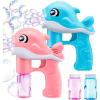 imageJOYIN 2 Bubble Guns Kit Whale Automatic Bubble Maker Blower Machine with 4 Solutions for Kids Summer Toy Birthday Outdoor ampamp Indoor Activity Easter Valentine Party FavorsBluepink