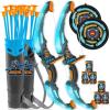 imageJOYIN 2 Pack Bow and Arrow Archery Toy Set for Kids Light Up Archery Play Set with 2 Luminous Bows 18 Suction Cups Arrows 6 Targets and 2 Quivers