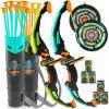 imageJOYIN 2 Pack Kids Bow and Arrow Set Blue and Green LED Light Up Archery Set with 2 Bows Suction Cup Arrows Target ampamp Arrow Case Indoor Outdoor Activity Toys for Kids Boys Girls Ages 312