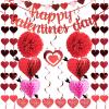 imageJOYIN 20 Packs Valentines Day Party Decoration Kit with valentines Banner Cutouts Swirls Garland Tissue Fans ampamp Tissue Poms for Valentines Party Supplies Valentines Decor Home Wedding Anniversary