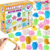 imageJOYIN 28 Packs Gift Cards with Glitter Mochi Squishy Toys to Squeeze Kawaii Stress Relief Fidget Toy for Kids Classroom Exchange Prizes Party Favor