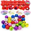 imageJOYIN 28 Packs Kids Valentine Day Sports Bouncy Ball with Prefilled Hearts and Valentine Cards for Kids Valentine Classroom Exchange Kids Bouncy Balls for Class Exchange Game Prize