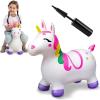imageJOYIN Bouncy Unicorn Horse Kids Ride On Bouncer Toddler Girl Bouncing Animal Hopper Inflatable Hopping Toy for Birthday Gift 18 Months 2 3 4 5 Year Old Kids Toddlers Boys Girls