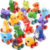 imageJOYIN Cartoon Cars Soft Rubber Toy Car Set Mini Vehicles Bath Toy Car for Toddlers Gift for Boys and Girls Easter Basket Stuffers Summer Beach and Pool Activity Party Favors for KidsMixed animals