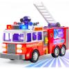 imageJOYIN LED Fire Truck Toy for Toddlers  LED Projections ampamp Sirens Bump and Go Fire Engine Trucks with Mode Switch ampamp Volume Control BoysampampGirls Firetruck Kids Birthday