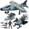 imageJOYIN Military Toy Set Airplane Role Play Fighter Jet with Soliders Army Men Action Figures Snowmobile Kayak Boat Army Toys for Boys Age 47 Kids Birthday Easter Presents
