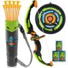 imageJOYIN Pink Bow and Arrow Set for Girls LED Light Up Archery Toy Set with 9 Suction Cup Arrows Target ampamp Arrow Case Christmas Indoor Outdoor Activity Toy for Kids Girls Ages 312Green