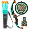 imageJOYIN Pink Bow and Arrow Set for Girls LED Light Up Archery Toy Set with 9 Suction Cup Arrows Target ampamp Arrow Case Christmas Indoor Outdoor Activity Toy for Kids Girls Ages 312Aqua Blue