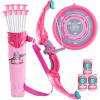 imageJOYIN Pink Bow and Arrow Set for Girls LED Light Up Archery Toy Set with 9 Suction Cup Arrows Target ampamp Arrow Case Christmas Indoor Outdoor Activity Toy for Kids Girls Ages 312Pink