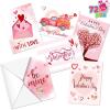 imageJOYIN Set of 72 Valentines Day Cards with Envelopes Pink Greeting Card for Hearts Day Kids Classroom Exchange Wedding Cards Valentines Party Favor 6 Designs