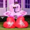 imageJoiedomi 5 FT Tall Valentines Day Inflatable Flamingos Couple with Sweet Hearts Blow up Yard Decor with Buildin LED Lights Valentine Romantic Holiday Decor for Wedding Propose Indoor Party Supplies