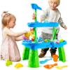 imagePlayAct Water Table for Toddlers 3Tier Water Sand Table Outdoor Play Toys for Kids Ages 2 3 4 Includes 18 PCS Accessories Ideal for Summer Beach Backyard Activities 26quot x 17quot x 30quot