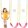 imageTURFEE 2 Pack Green Swing Seats Heavy Duty with 66quot Chain Swing Set Accessories Replacement with Snap Hooks for Kids Outdoor Play Playground Trees PlaygroundGreenPink