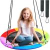 imageTURFEE 40quot Saucer Tree Swing Set  900Lb Weight Capacity 900D Oxford Waterproof with Hanging Straps Swings for Kids Playground Outdoor Activity Backyard Daily Exercise FunBlueRainbow