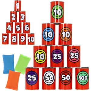 imageJOYIN 13 Pcs Carnival Party Bean Bag Toss Game Sturdy Knockdown Can Birthday Easter Party Family Best Outdoor and Indoor Games Easter Egg Hunt for Classroom Gifts Number StyleNumber