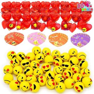 imageJOYIN 30 Pcs Valentines Day Bouncy Ball with Filled Hearts for Kids Valentine Classroom Exchange Kids Bouncy Balls for Class Exchange Gift ampamp Game Prize