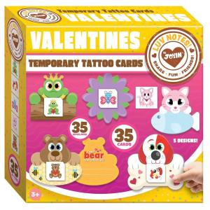 imageJOYIN 35 Packs Valentines Day Gifts Cards Valentines Greeting Cards for Kids with Animal Themed Temporary Tattoos Valentine Classroom Exchange Cards Valentine Party Favor Toy