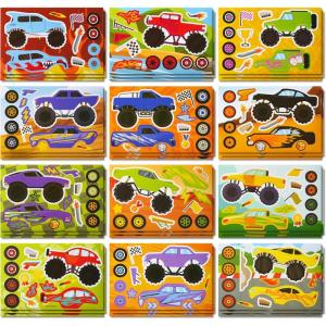 imageJOYIN 36 Sheets 9quotx6quot Make a face Stickers for Kids Make Your Own Animal Stickers with Unicorn Dinosaur Sea and Safari Animals Crafts Birthday Party Favors Goodie Bags Classroom ActivitiesMonster Truck