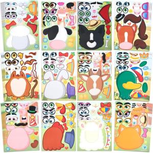 imageJOYIN 36 Sheets 9quotx6quot Make a face Stickers for Kids Make Your Own Animal Stickers with Unicorn Dinosaur Sea and Safari Animals Crafts Birthday Party Favors Goodie Bags Classroom ActivitiesFarm