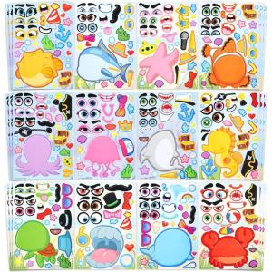 imageJOYIN 36 Sheets 9quotx6quot Make a face Stickers for Kids Make Your Own Animal Stickers with Unicorn Dinosaur Sea and Safari Animals Crafts Birthday Party Favors Goodie Bags Classroom ActivitiesSea