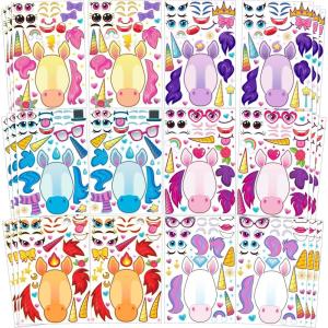 imageJOYIN 36 Sheets 9quotx6quot Make a face Stickers for Kids Make Your Own Animal Stickers with Unicorn Dinosaur Sea and Safari Animals Crafts Birthday Party Favors Goodie Bags Classroom ActivitiesFun Unicorn