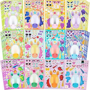 imageJOYIN 36 Sheets 9quotx6quot Make a face Stickers for Kids Make Your Own Animal Stickers with Unicorn Dinosaur Sea and Safari Animals Crafts Birthday Party Favors Goodie Bags Classroom ActivitiesNeo Unicorn