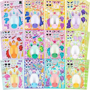 imageJOYIN 36PCS 9quotx6quot Make a face Stickers for Kids Make Your Own Fantasy Unicorn Stickers Party Favors Kids Crafts Goodie Bags Stuffers Classroom Rewards