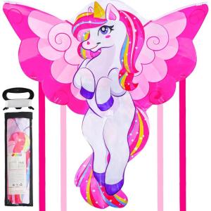 imageJOYIN 433 Giant Unicorn Kite Easy to Fly for Kids and Adults with 2625 ft String Large Beach Kite for Outdoor Games and Activities