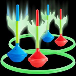 imageJOYIN Lawn Darts Game Set for Kids and Adults  Glow in The Dark Outdoor Lawn Games for Adults and Family Soft Tip Darts Set for Kids Camping Outside Yard