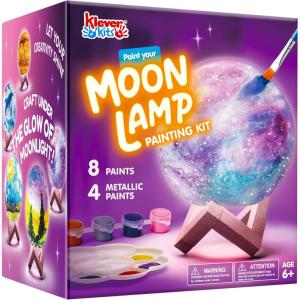 imageKlever Kits DIY 3D Moon Night Light Paint Your Own Moon Lamp Kit Galaxy Lamp Arts and Crafts Kit School Activities Birthday Gifts for Kids Girls BoysMoon