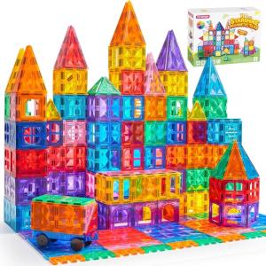 imageSYNCFUN 66PCS Magnetic Building Tiles Toys for Toddler 2D ampamp 3D Magnet Tiles Durable and Creative STEM Building Toys for Kids Aged 35 48 Educational Gift110PCS